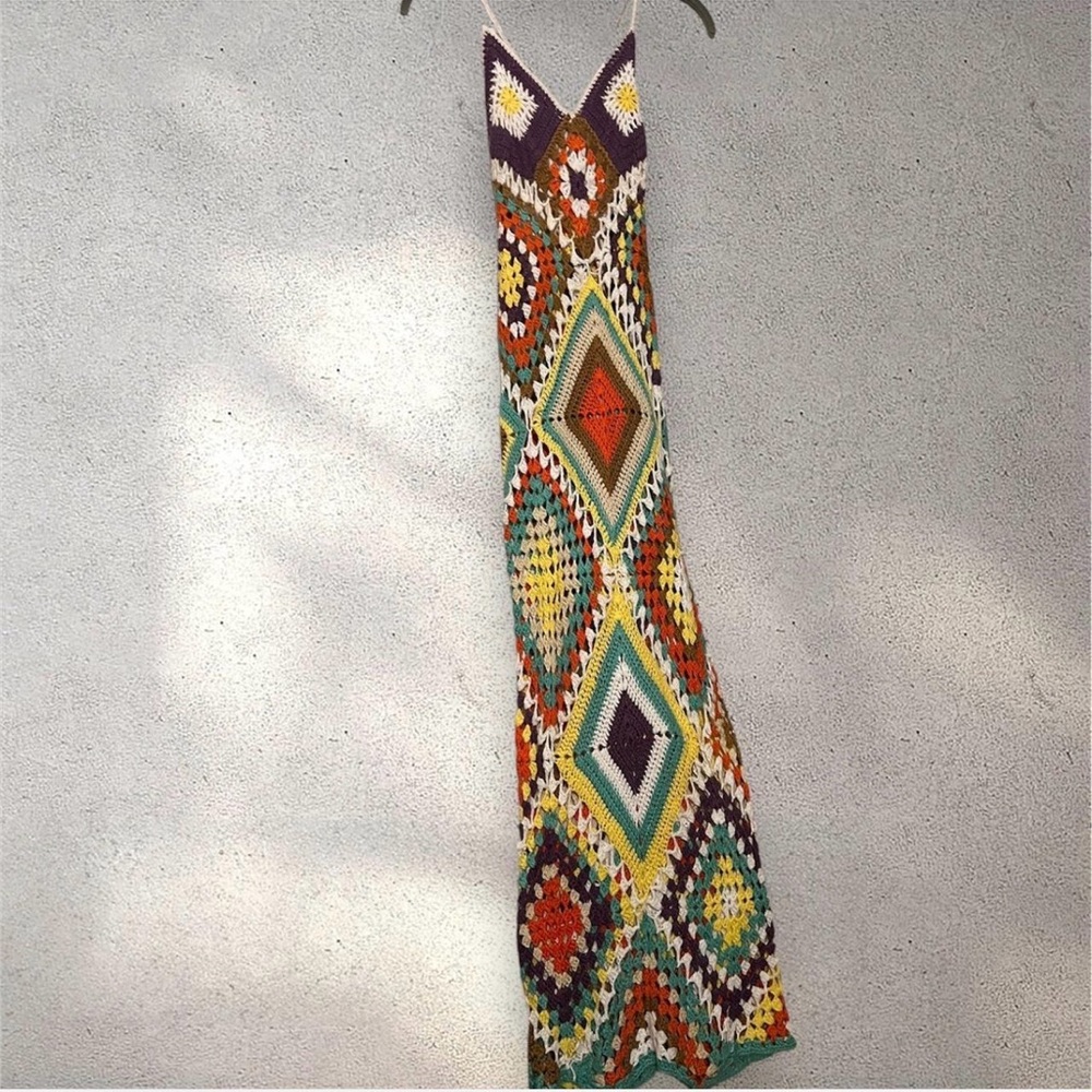 Colorful Crochet Maxi Dress